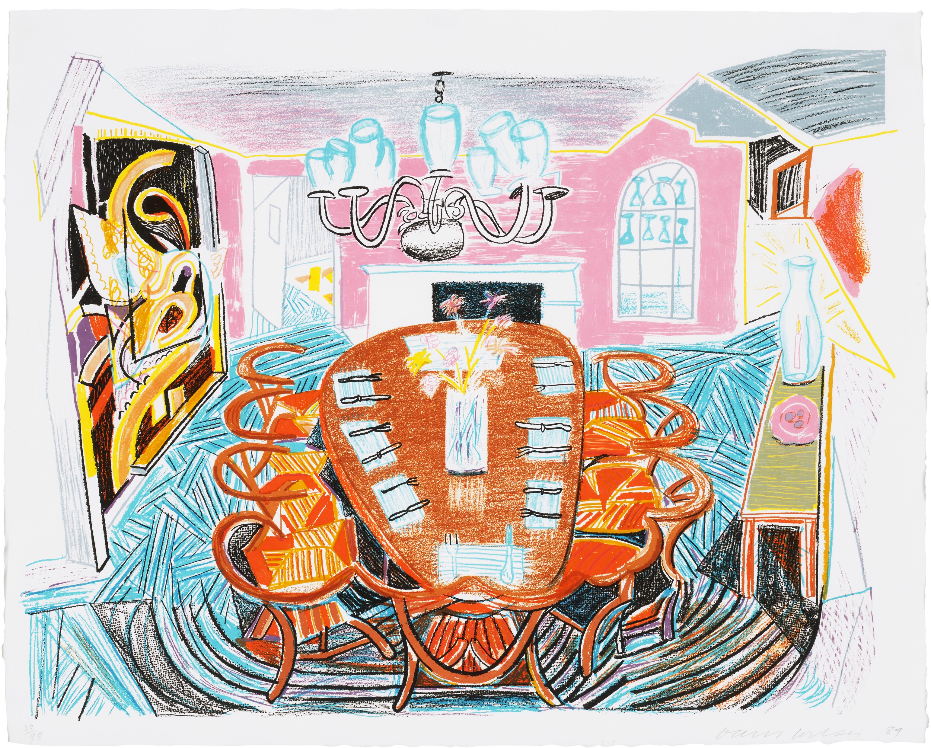 David Hockney - Tyler Dining Room, from Moving Focus