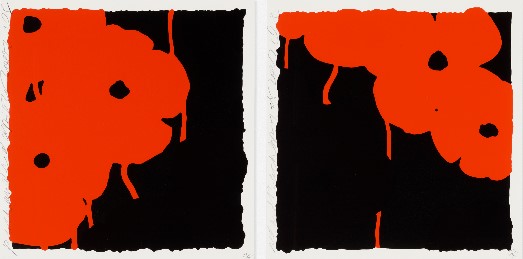 Donald Sultan - Red and Black; Black and Red (two works)
