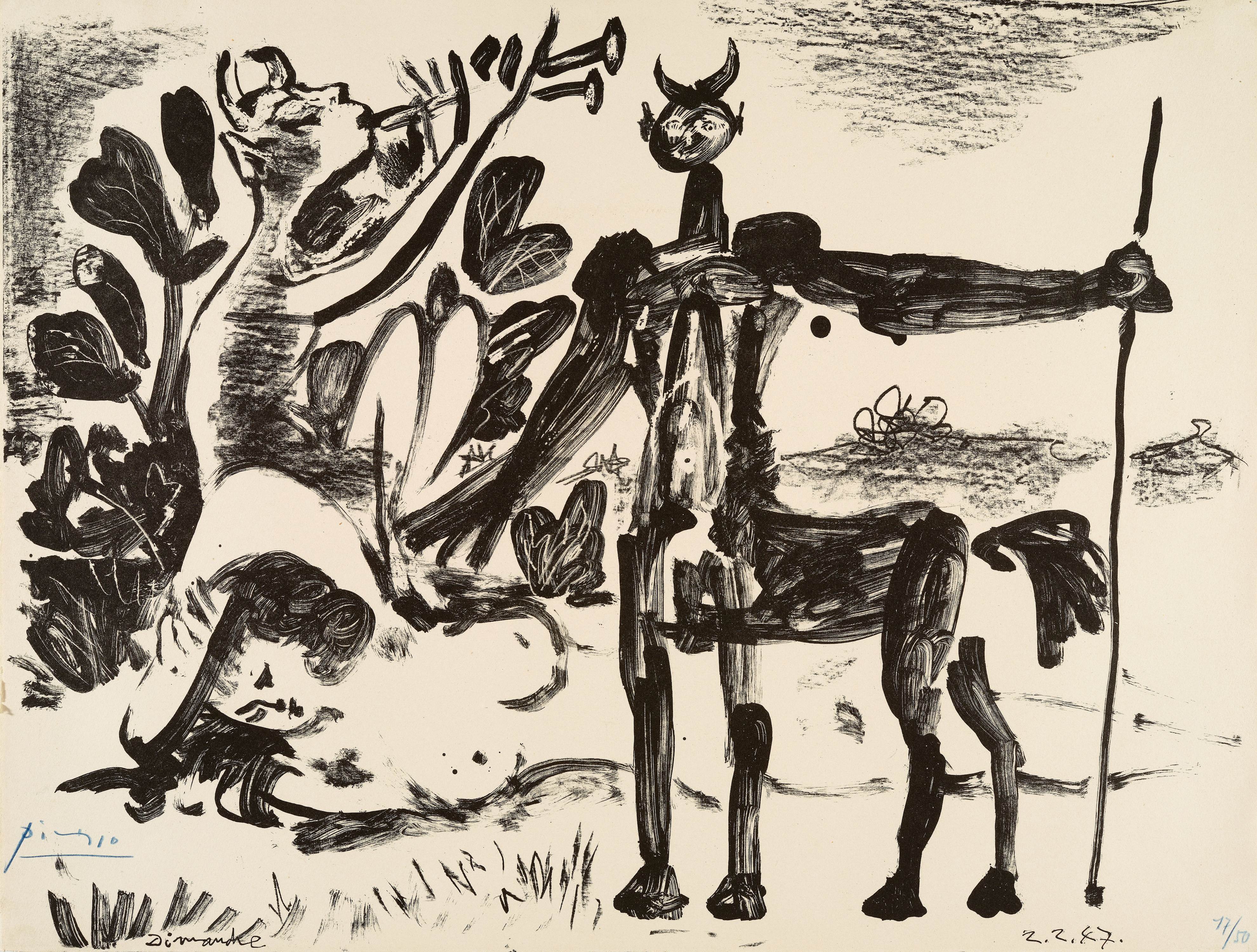 Pablo Picasso - Centaure et Bacchante avec un Faune