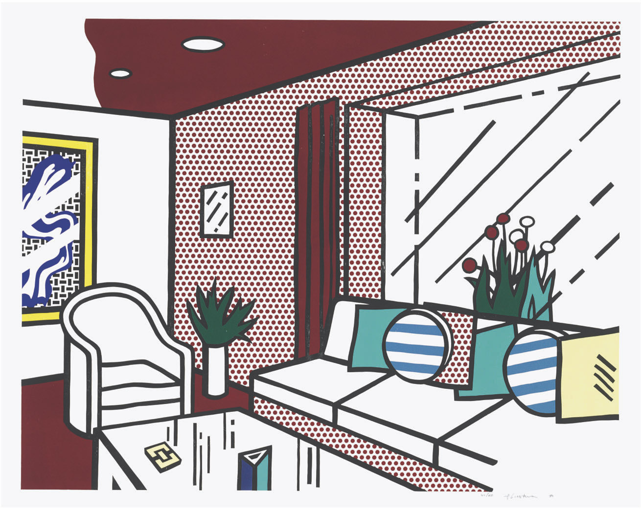 Roy Lichtenstein - The Living Room, from Interior Series
