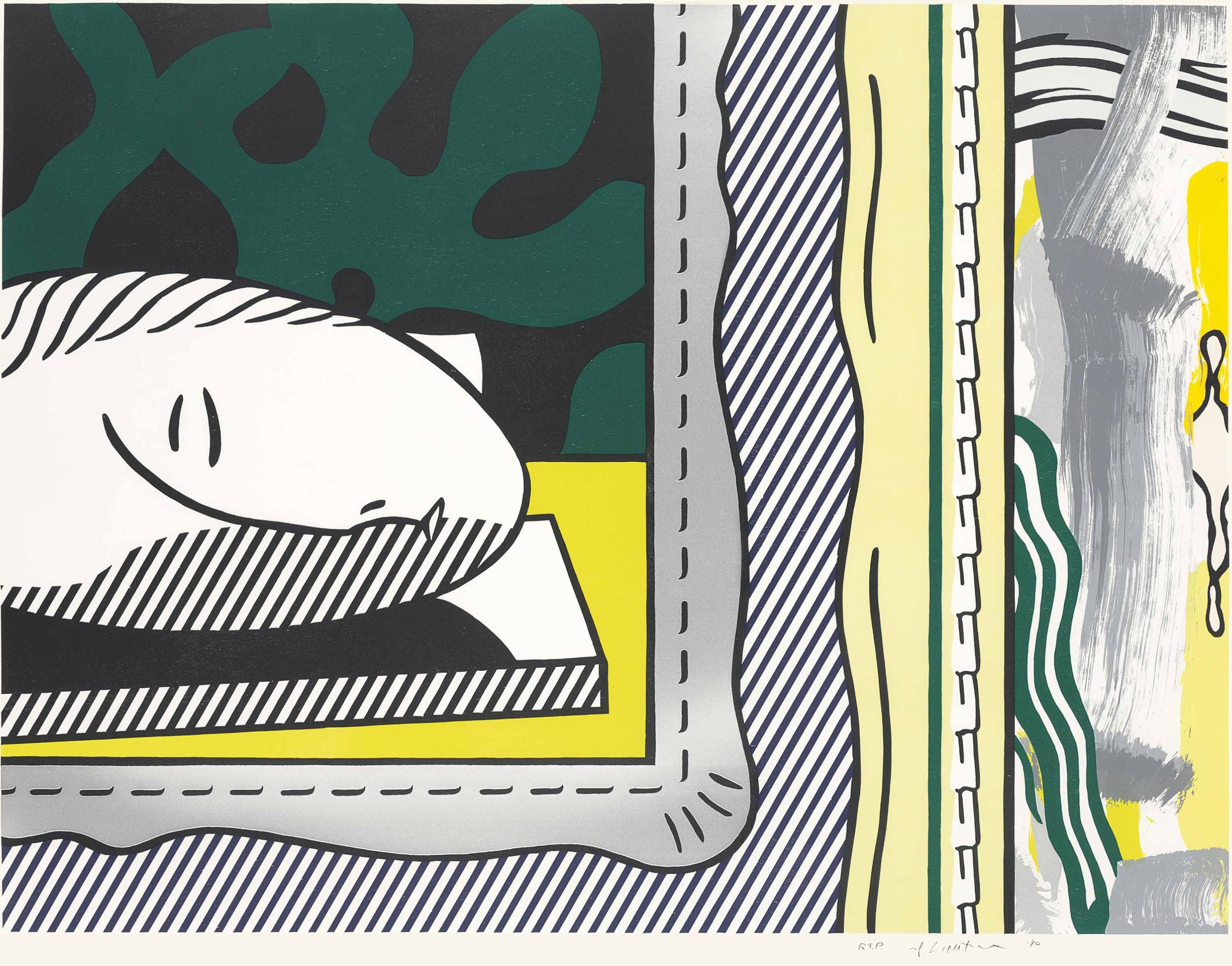 Roy Lichtenstein - Two Paintings: Sleeping Muse, from Paintings Series