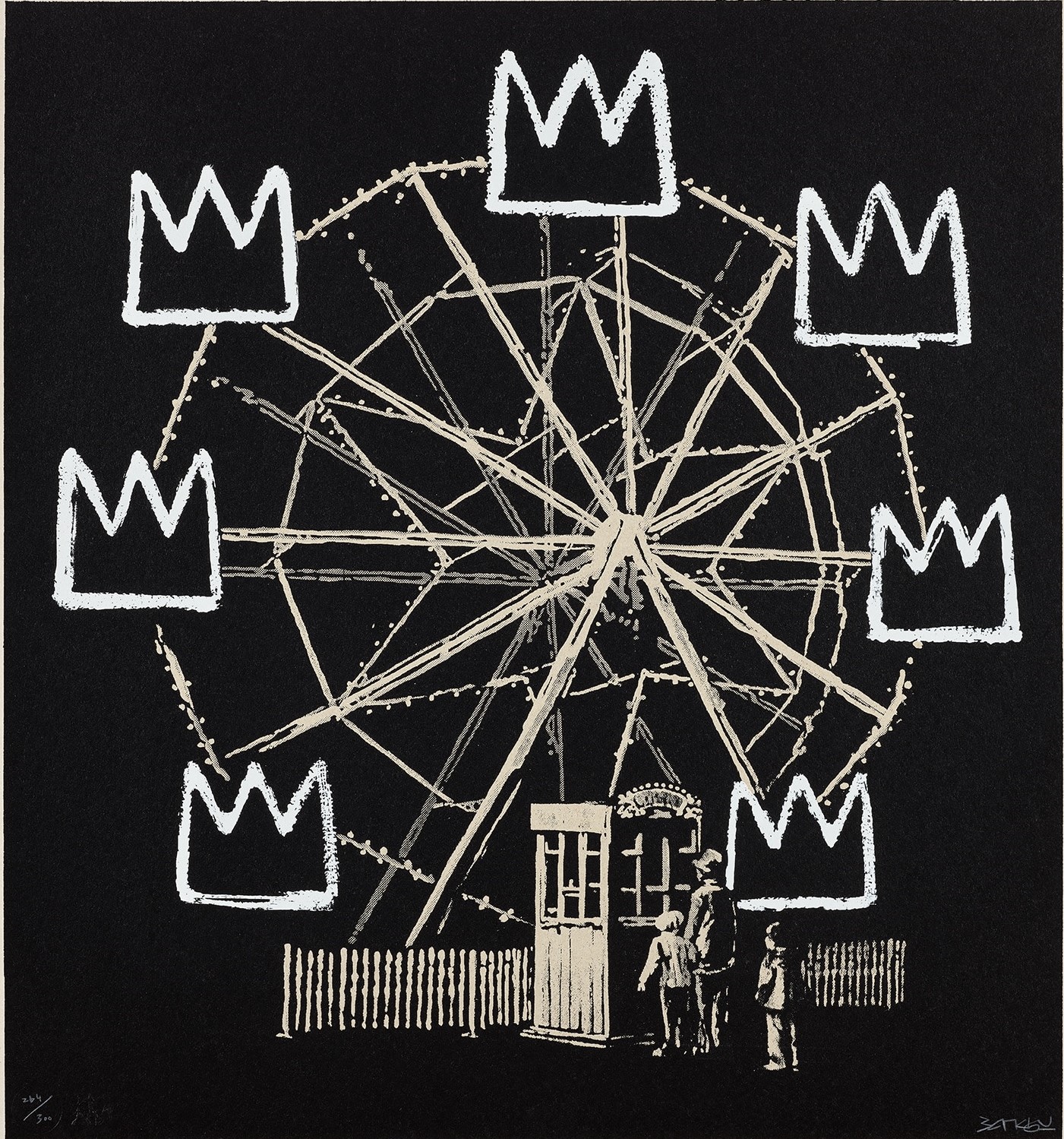 Banksy - Banksquiat (Grey)