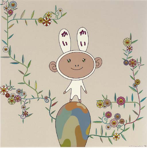 Takashi Murakami - Kiki with Moss; and Kaikai with Moss