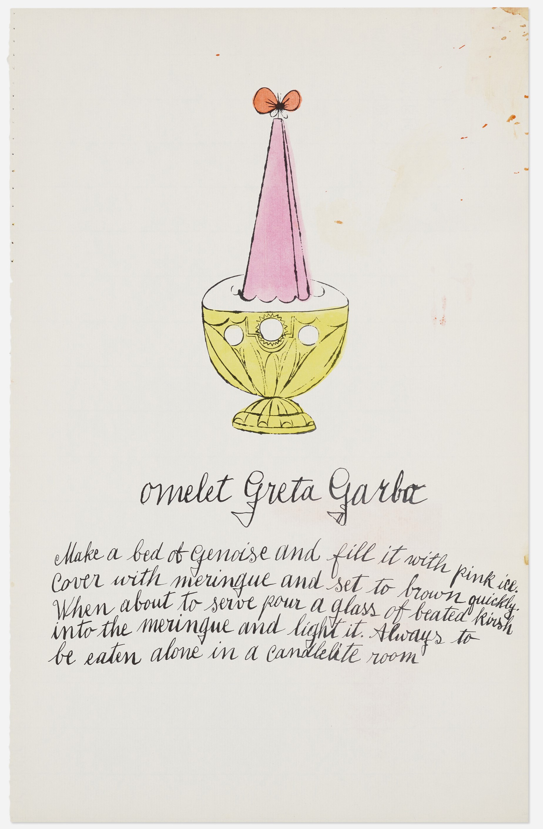 Andy Warhol - Omelet Greta Garbo (from the Wild Raspberries portfolio)