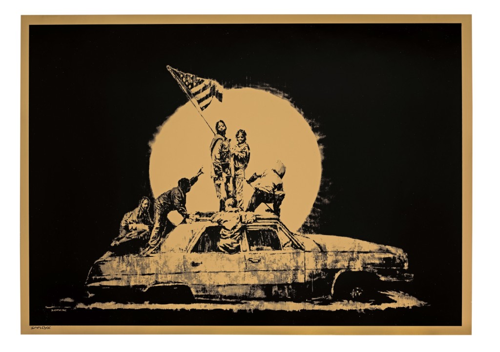 Banksy - Gold Flag