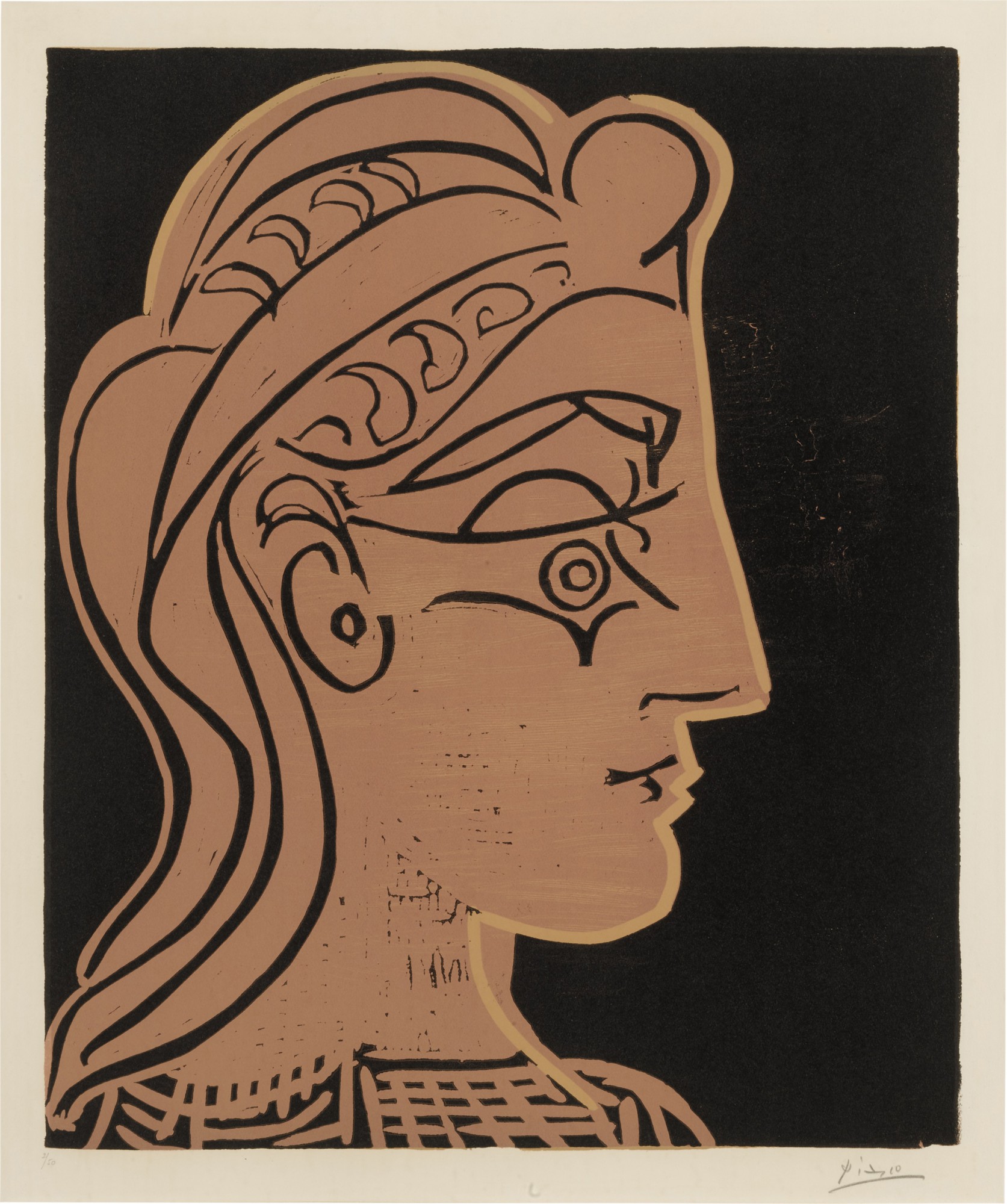 Pablo Picasso - Tête de femme de profil (Bloch 905; Baer 1246)