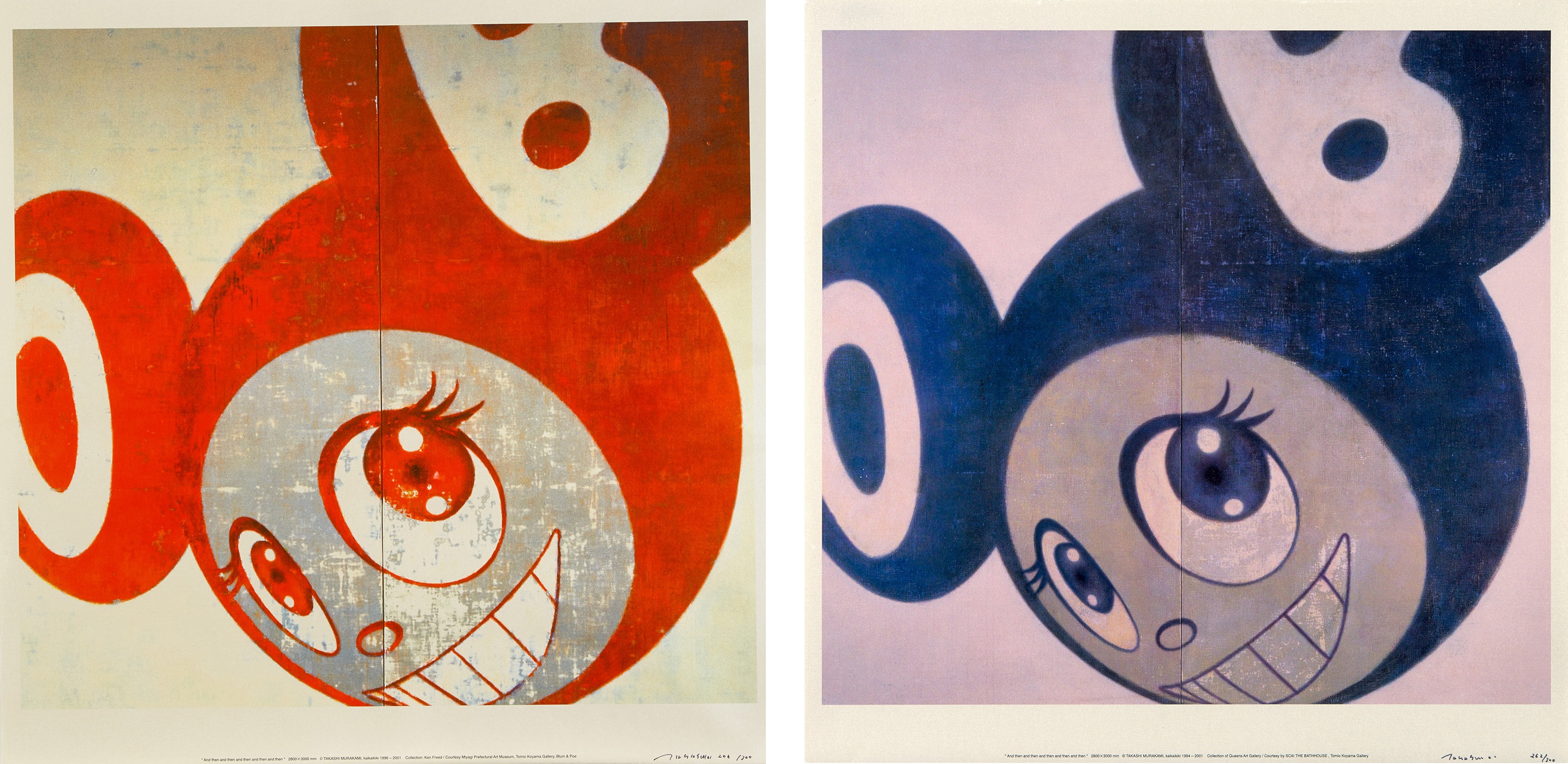Takashi Murakami - And then and then and then and then and then (Red); And then and then and then and then and then (Blue)
