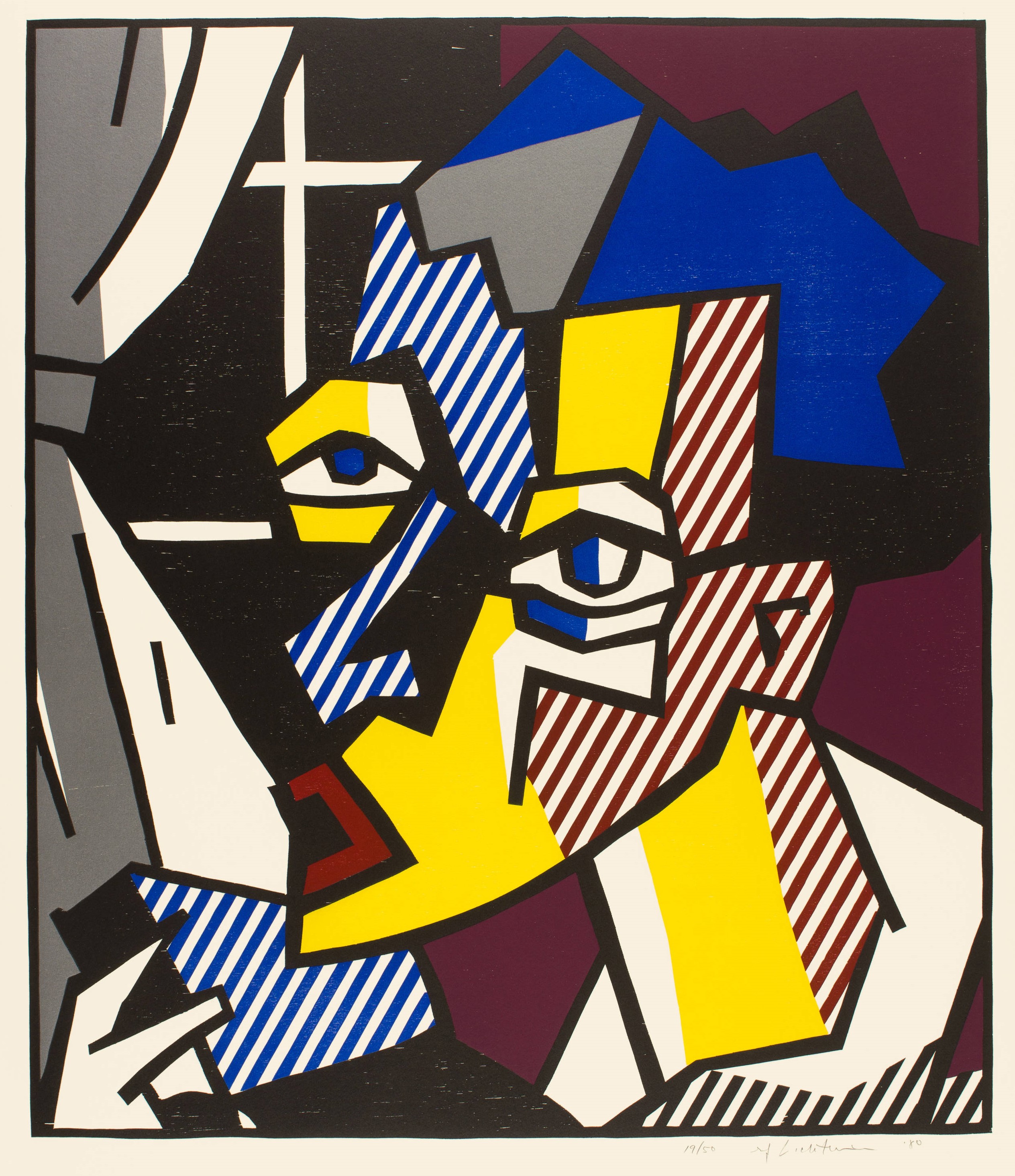 Roy Lichtenstein - The Student From the series "The Expressionist Woodcut Series"