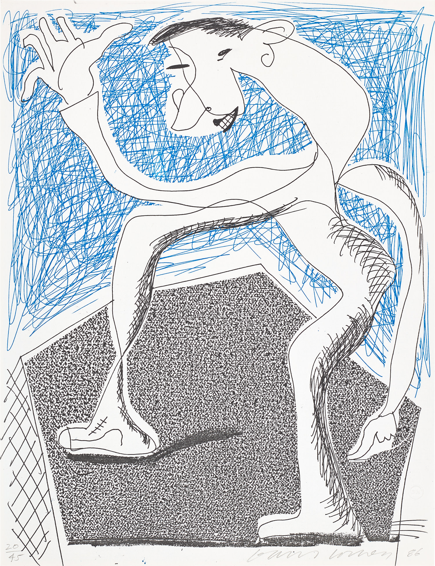 David Hockney - Waving, April 1986 (M.C.A.T. 301)