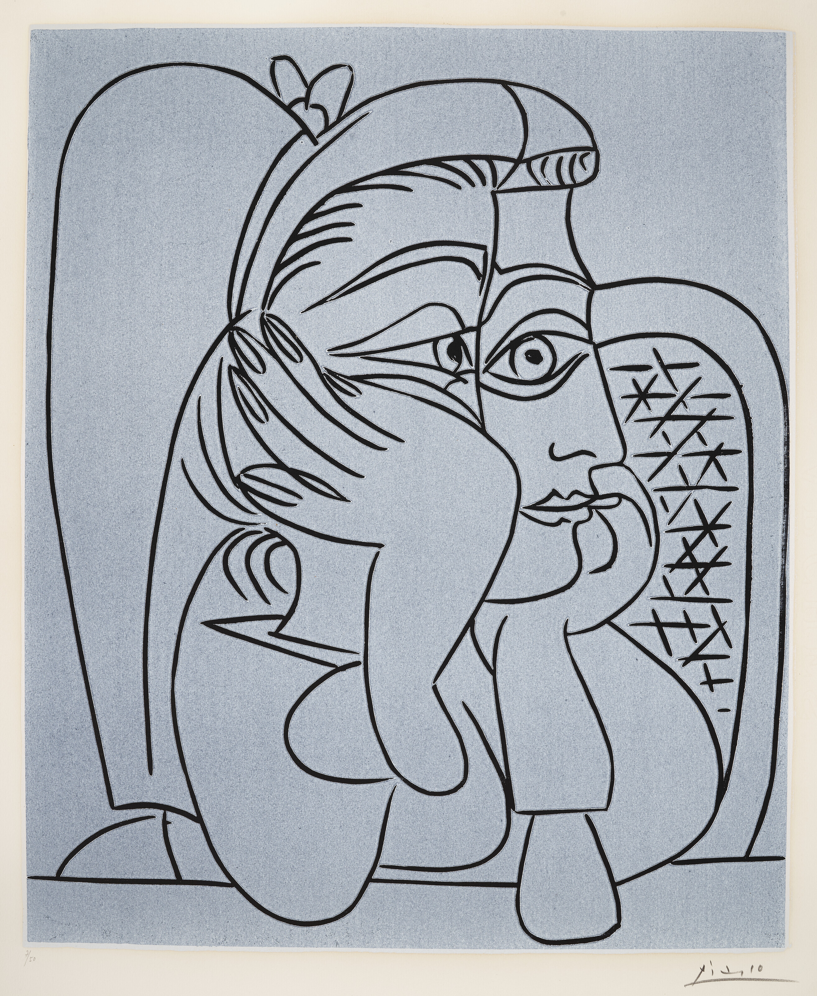 Pablo Picasso - Portrait de Jacqueline accoudée