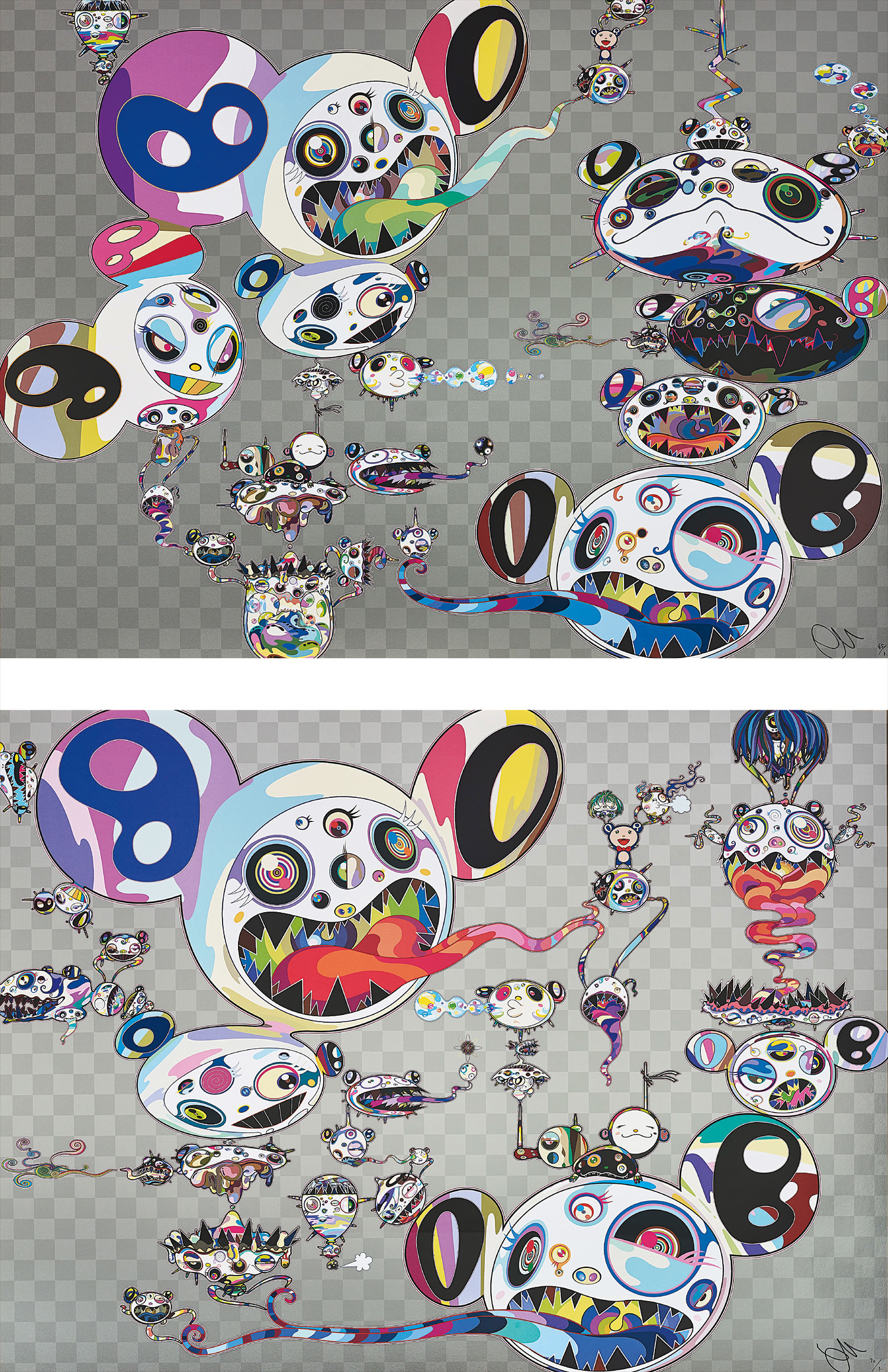Takashi Murakami - Another Dimension Brushing Against Your Hand; and Hands Clasped