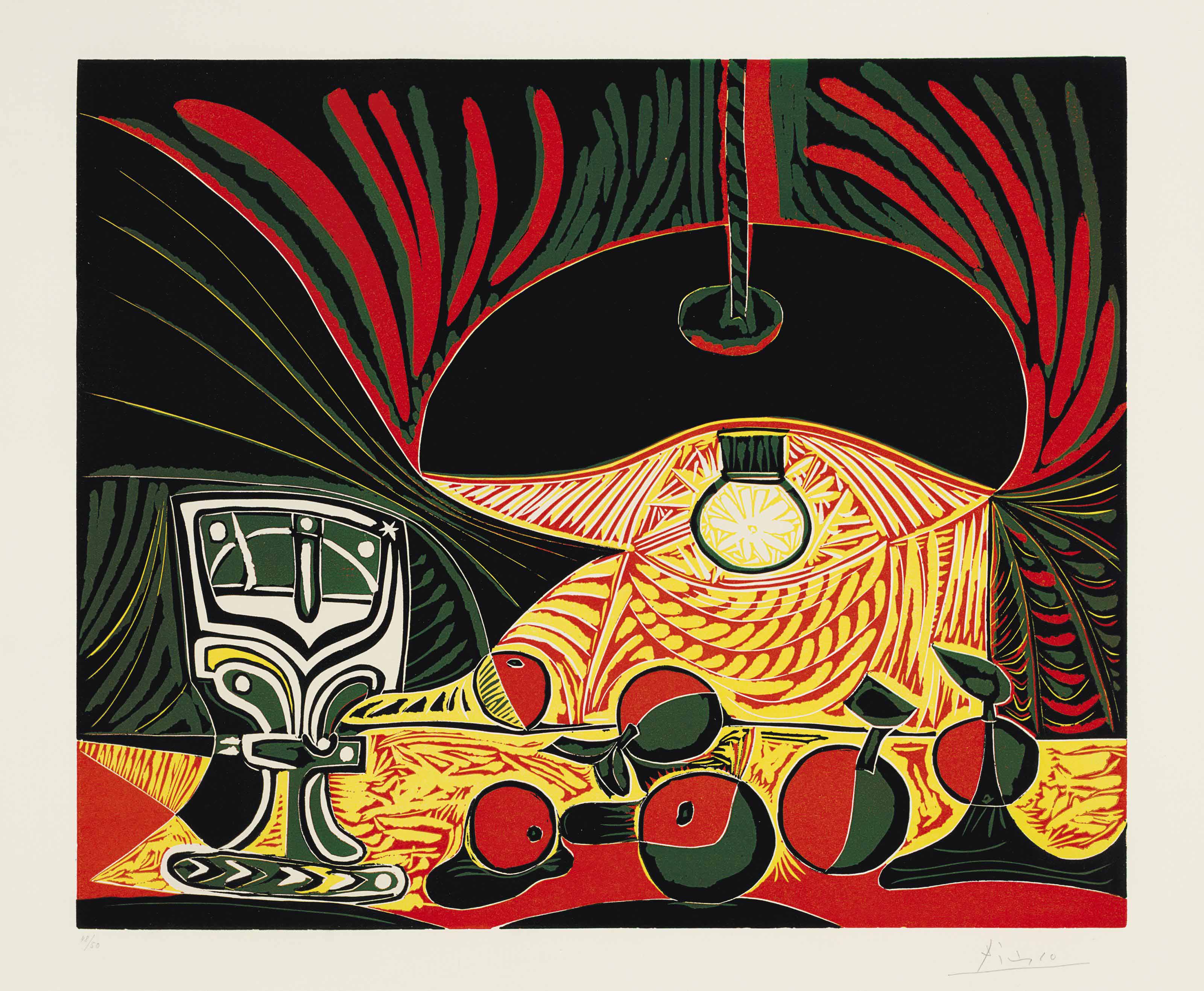 Pablo Picasso - Nature Morte au Verre sous la Lampe
