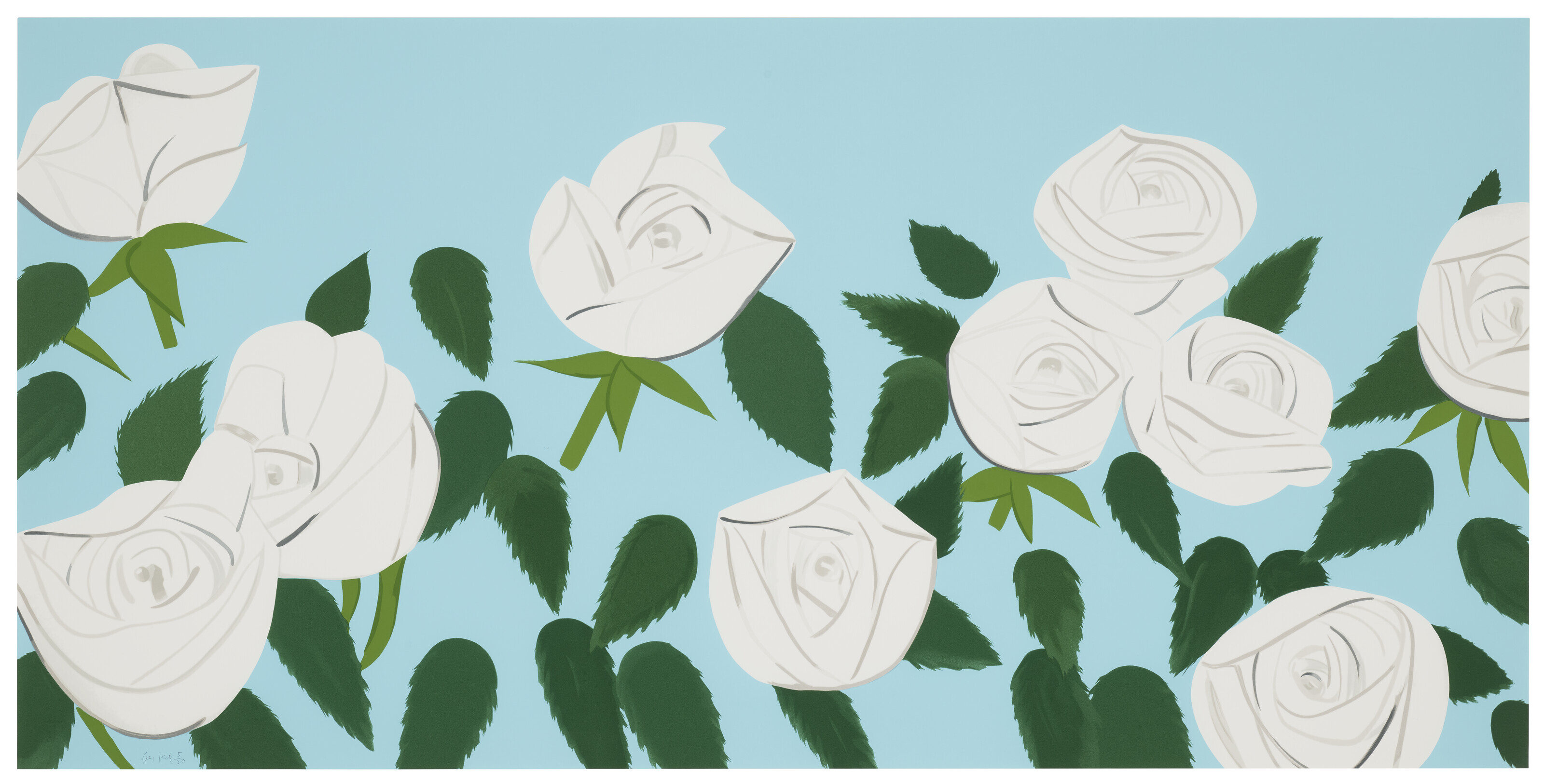 Alex Katz - White Roses