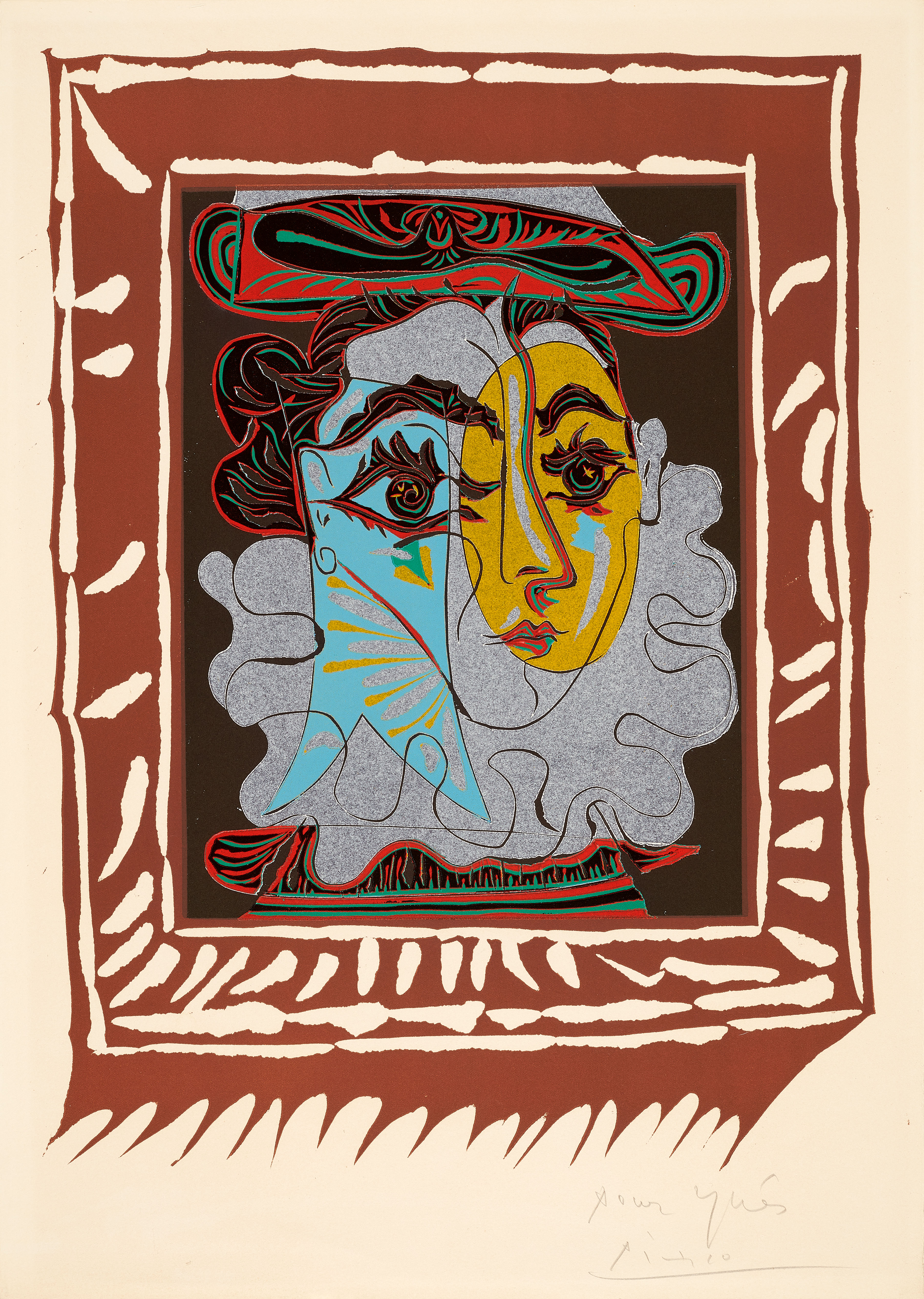Pablo Picasso - Portrait de femme à la fraise et au chapeau