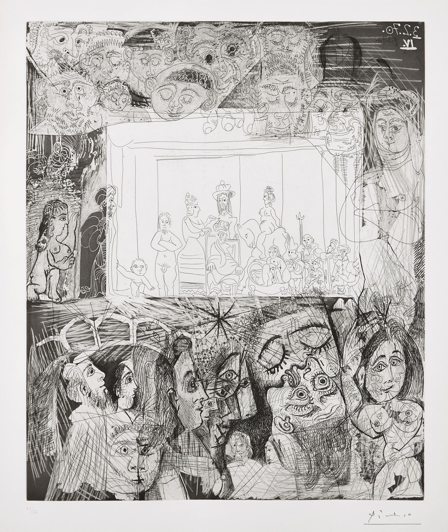 Pablo Picasso - Ecce Homo, d'apres Rembrandt (Christ Presented to the People, After Rembrandt), plate 10 from 156 series (...