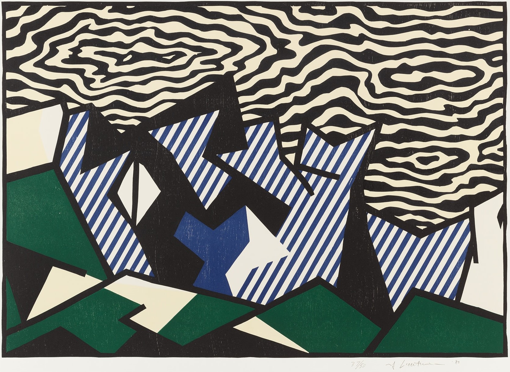 Roy Lichtenstein - Morton A. Mort, from Expressionist Woodcut Series (G. 886, C. 178)