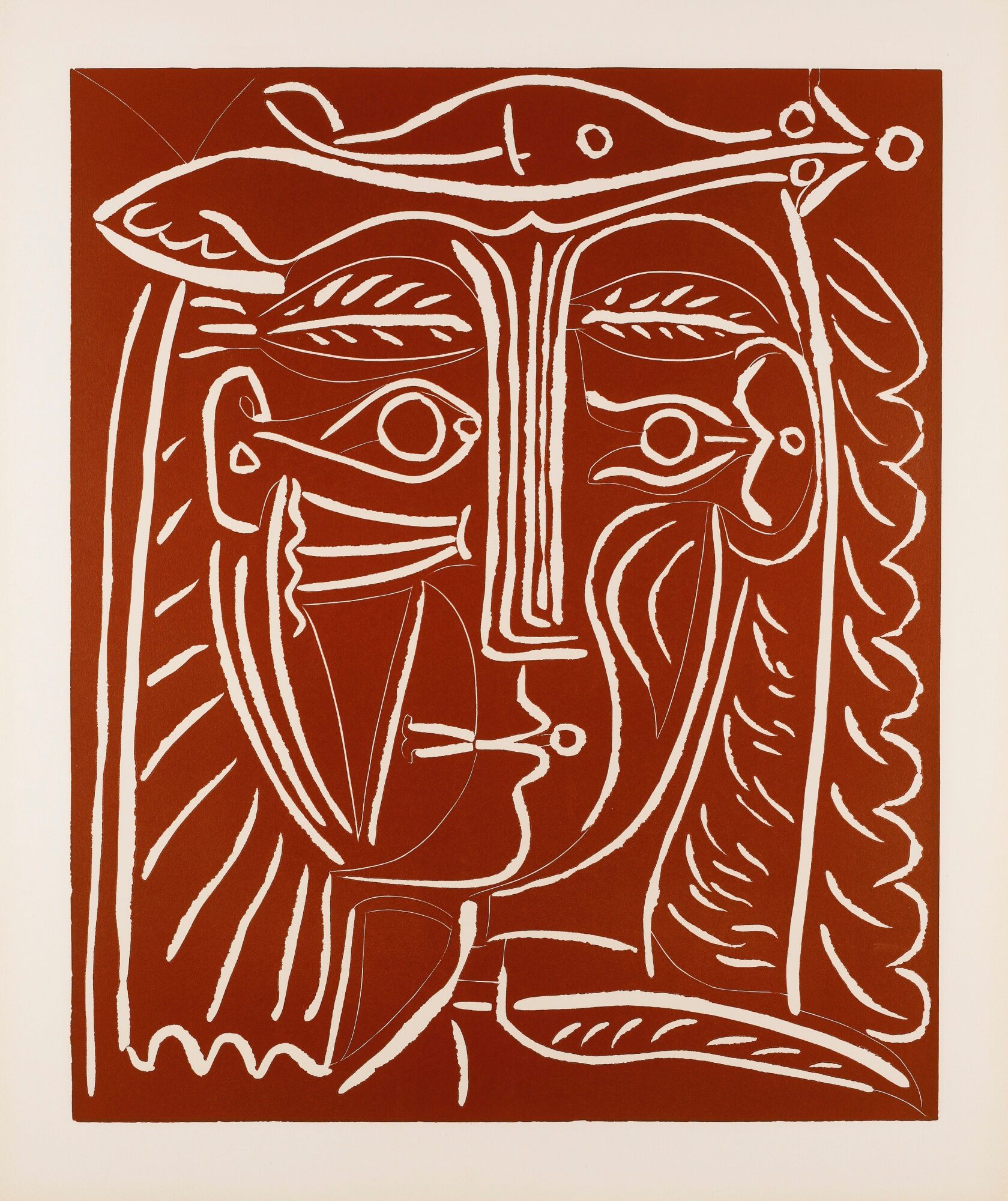 Pablo Picasso - Tête de femme au chapeau / Paysage avec baigneurs
