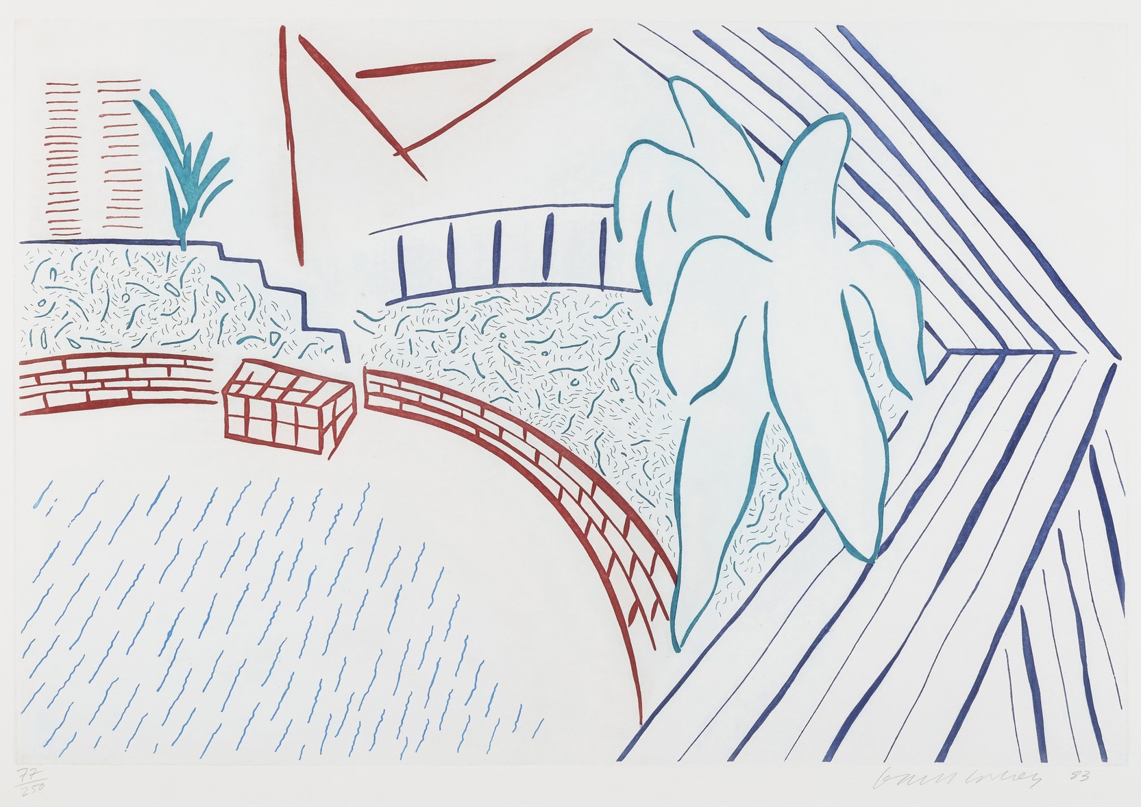 David Hockney - My Pool and Terrace (from the Eight by Eight to Celebrate the Temporary Contemporary Portfolio)