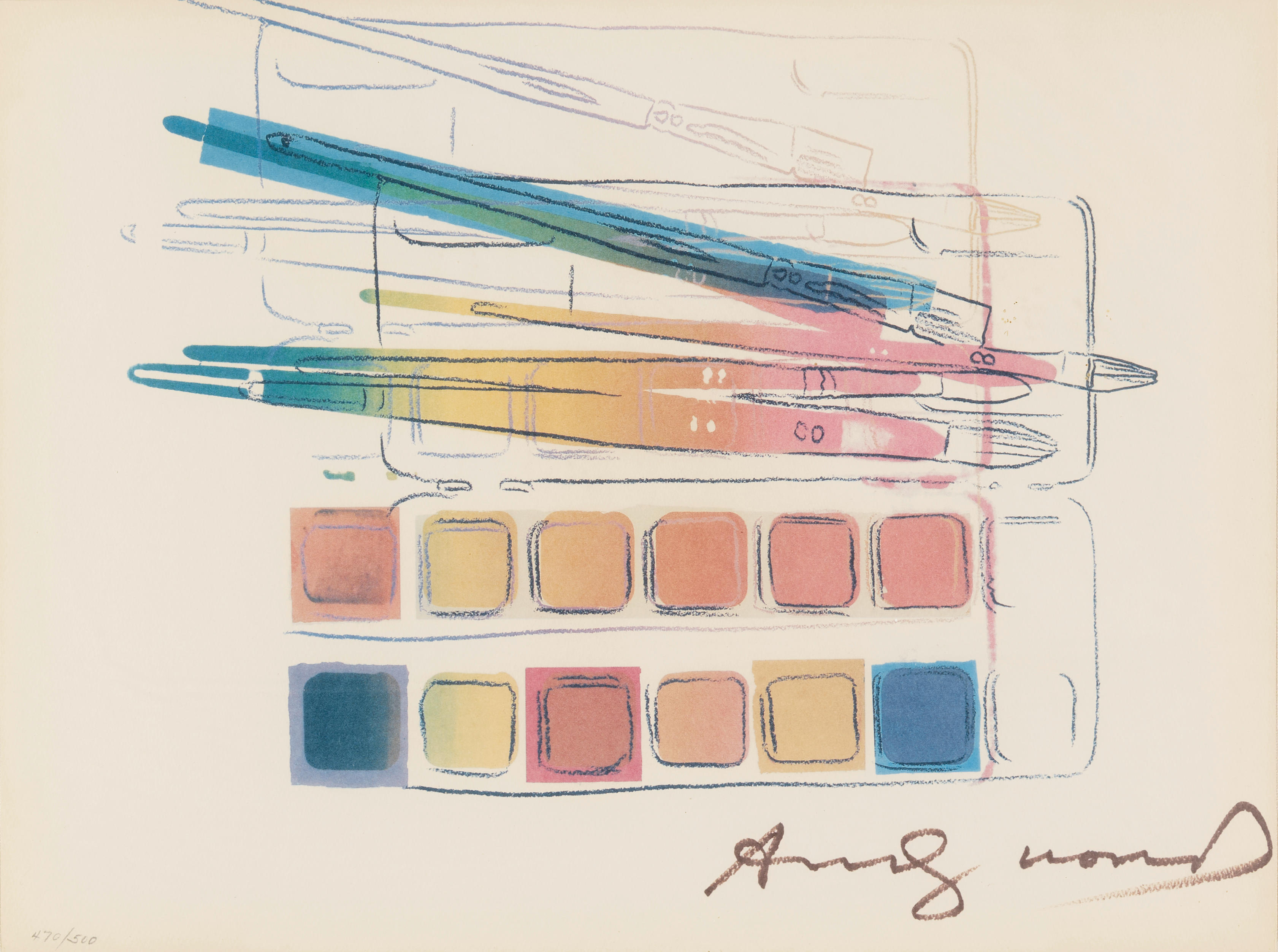 Andy Warhol - Watercolor Paint Kit with Brushes (Feldman & Schellmann II.288)