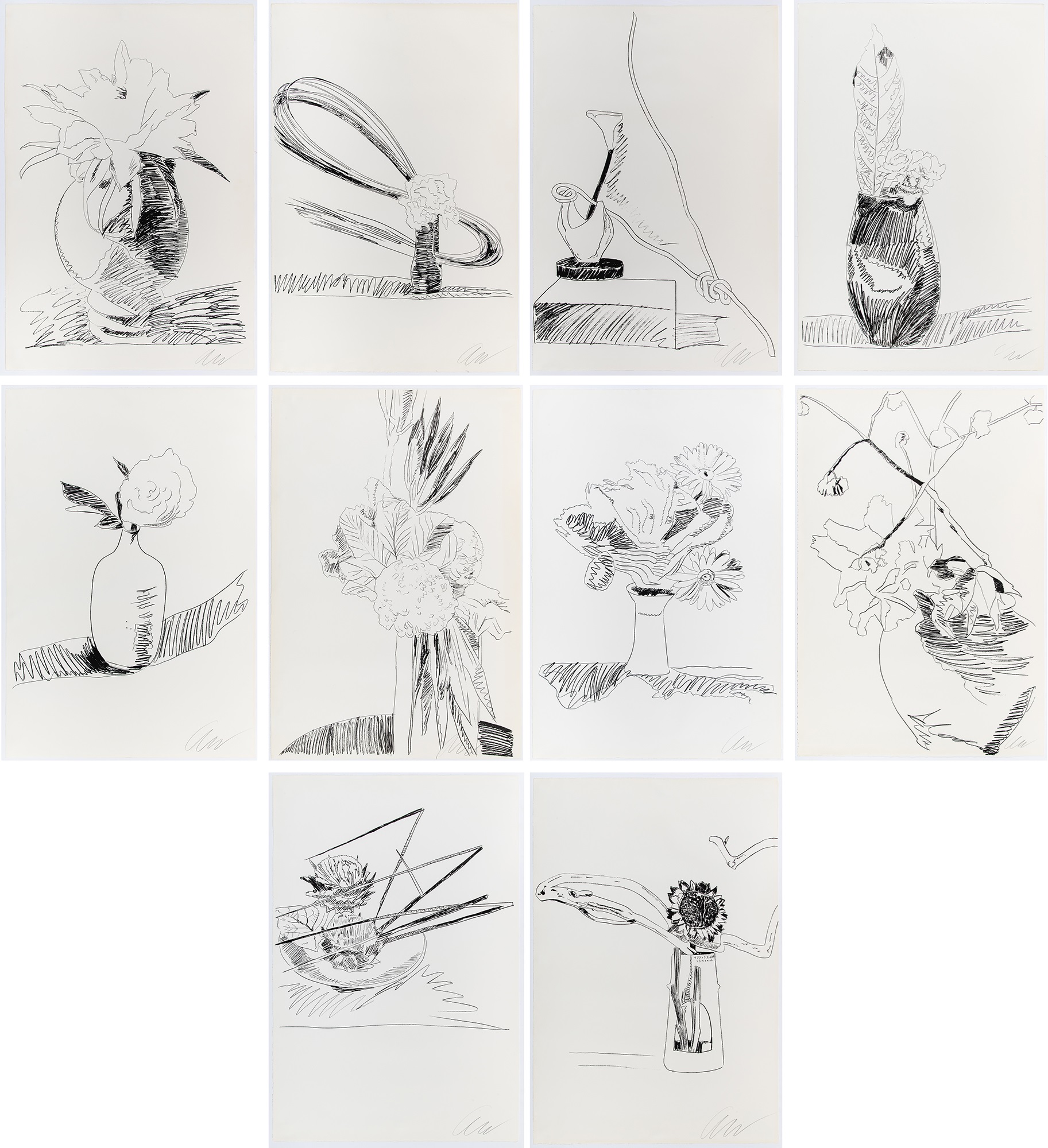 Andy Warhol - FLOWERS (BLACK AND WHITE) (FELDMAN/SCHELLMANN 100-109)