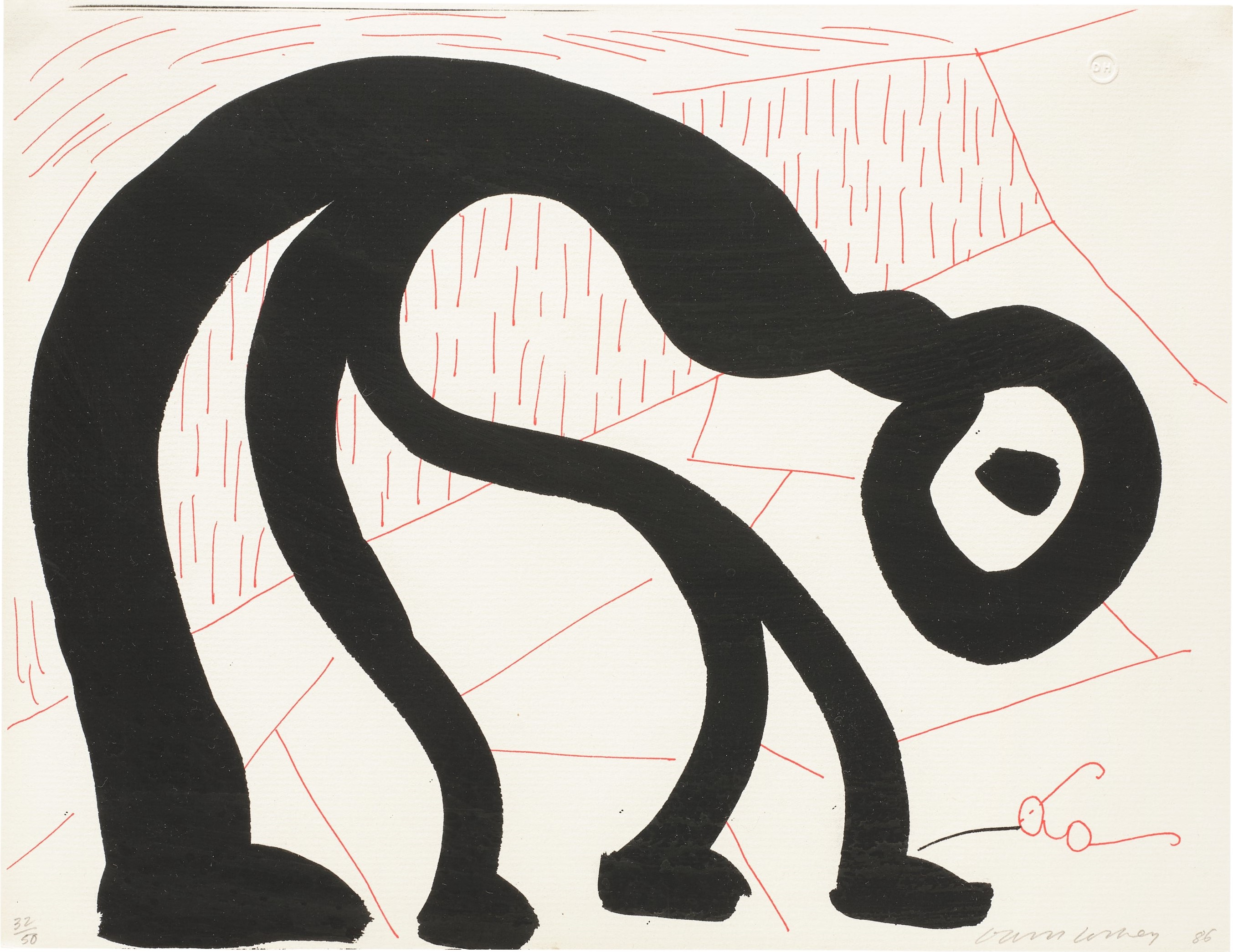 David Hockney - Man Looking for His Glasses, April 1986 (M.C.A.T. 297)