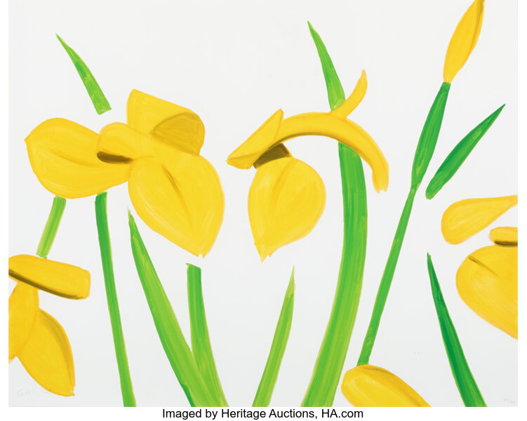 Alex Katz - Yellow Flags on White