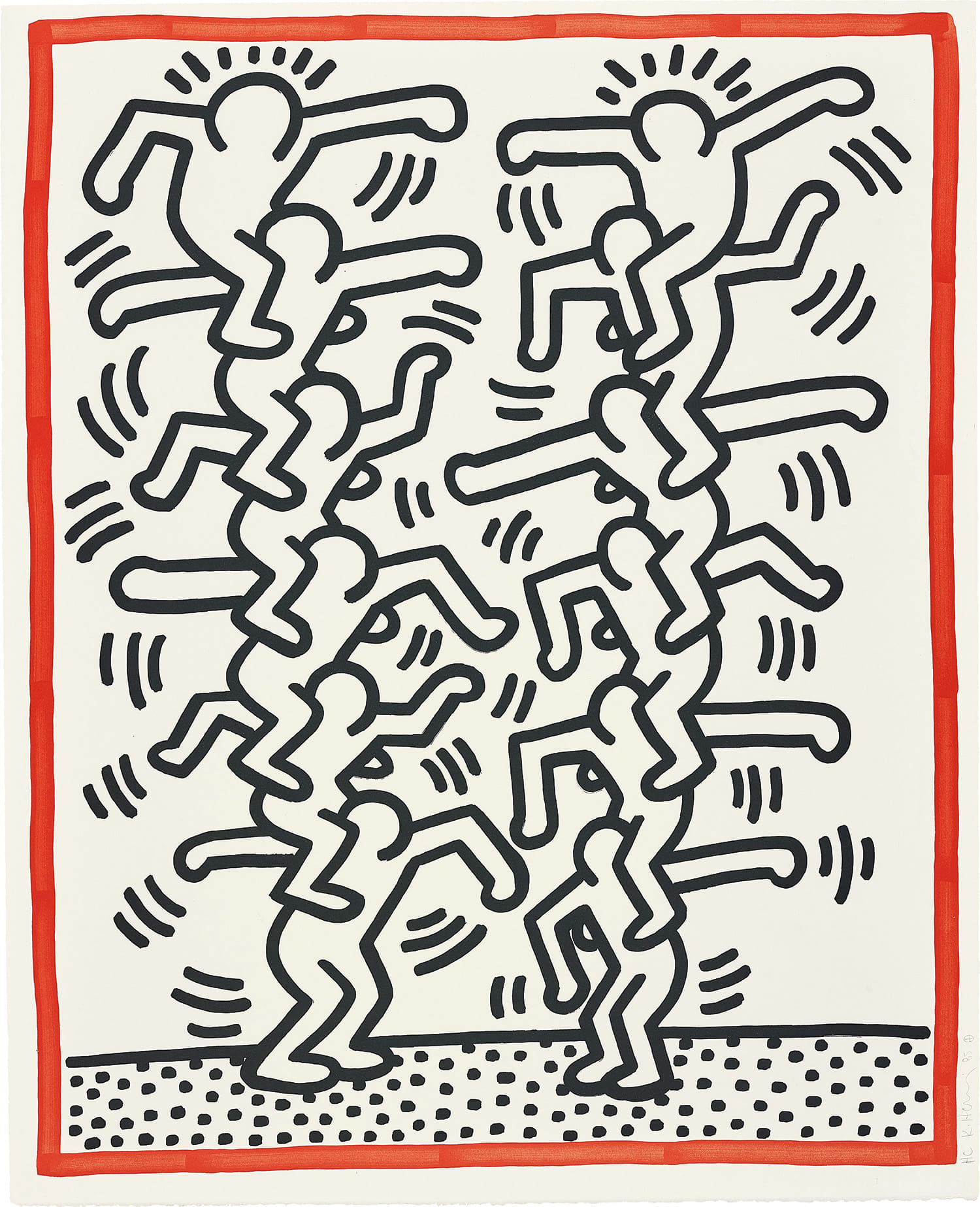 Keith Haring - Three Lithographs: one plate