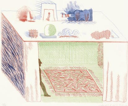 David Hockney - In a chiaroscuro, from The Blue Guitar