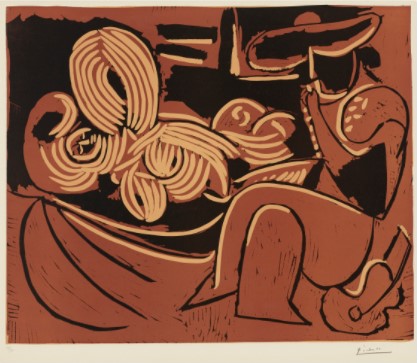 Pablo Picasso - Femme Couchée et Homme à la Guitare