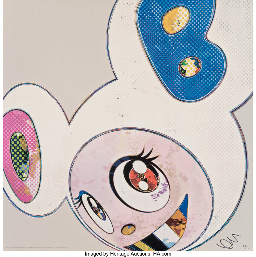 Takashi Murakami - And Then x 6 (White: The Superflat Method, Pink and Blue Ears)