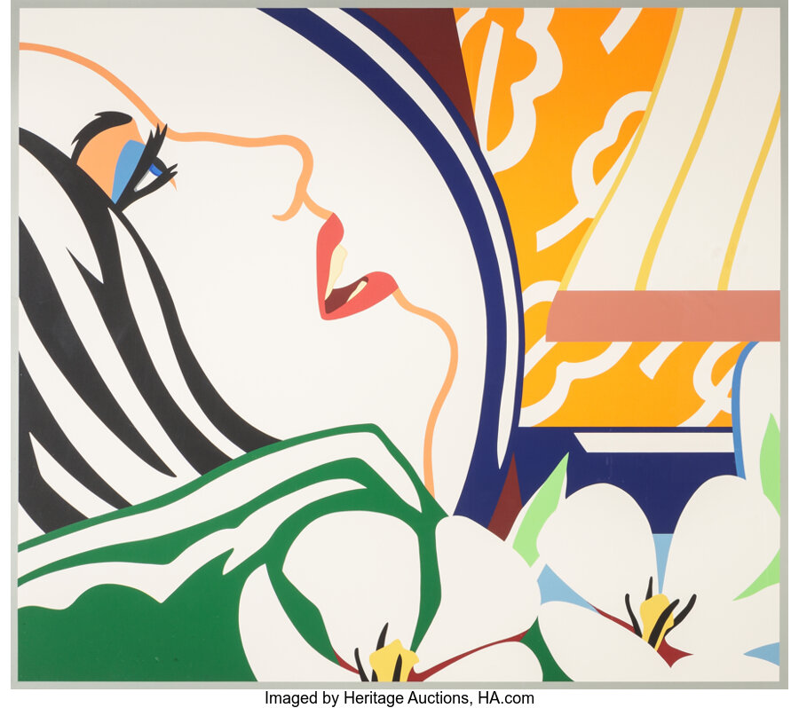 Tom Wesselmann - Bedroom face with orange wallpaper