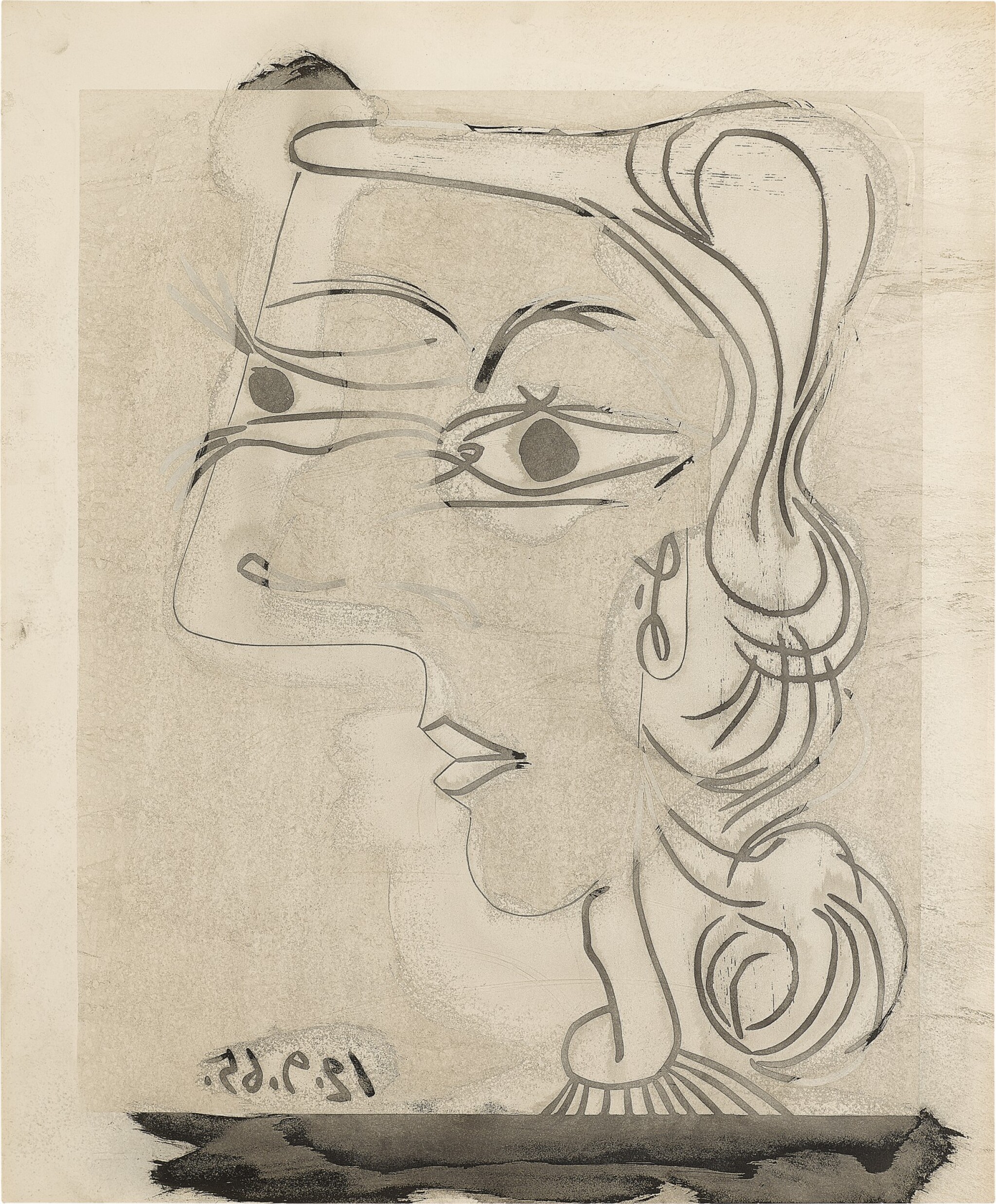 Pablo Picasso - Portrait de Femme de Profil (BA. 1361)