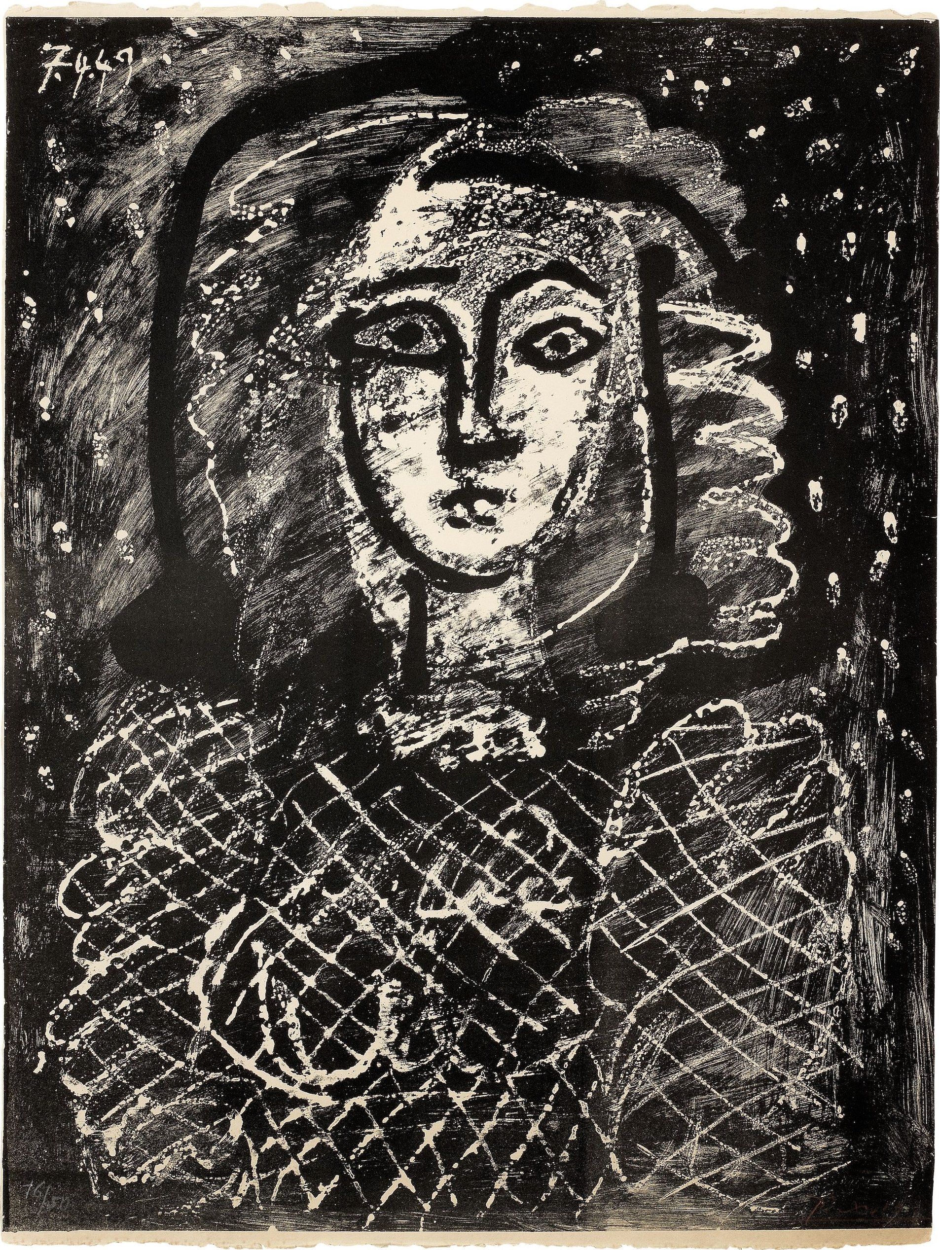 Pablo Picasso - Buste au Fond étoilé