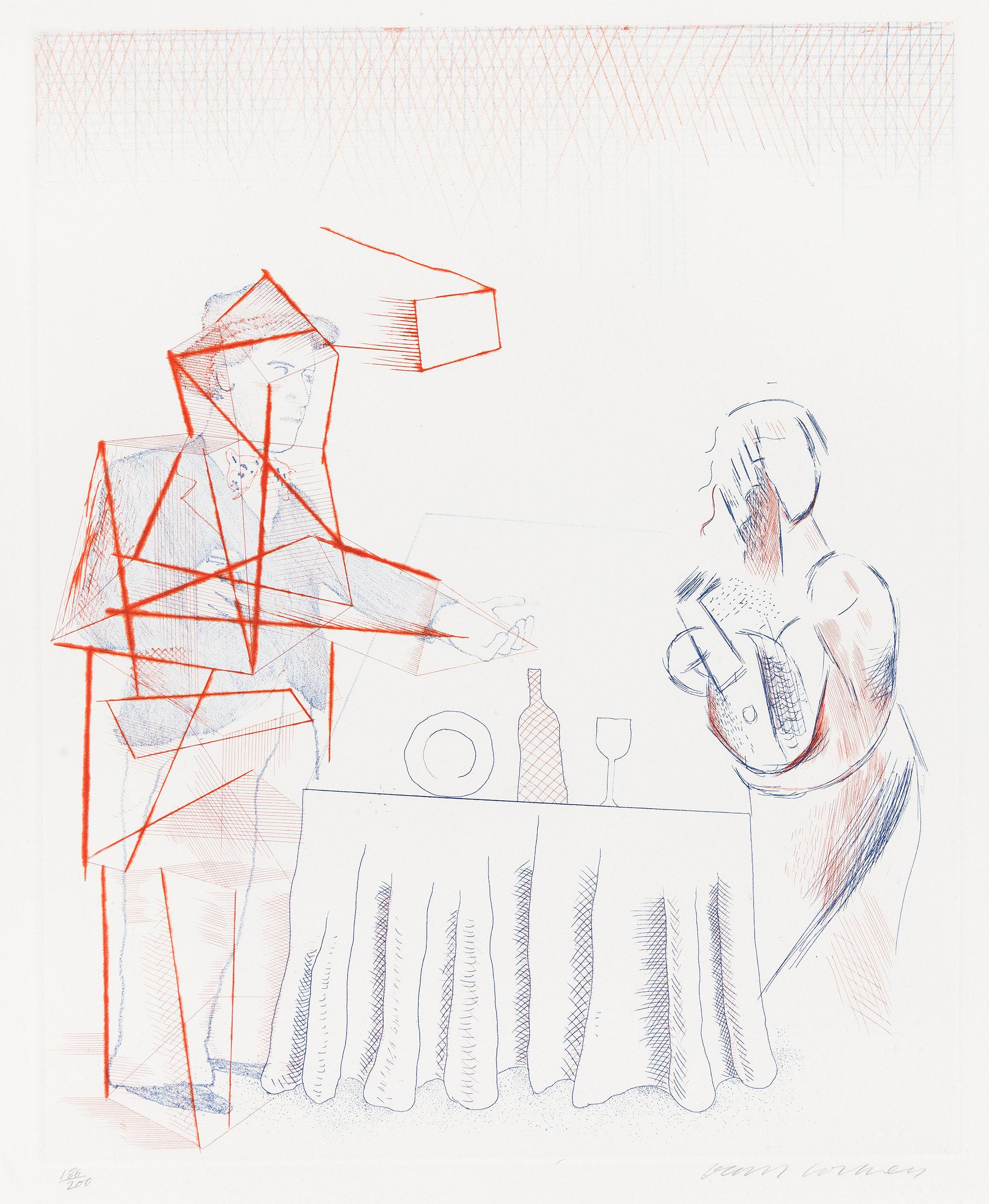 David Hockney - Figures with a Still Life