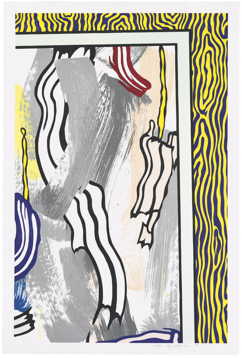 Roy Lichtenstein - Painting on Blue and Yellow Wall, from "Paintings" Series