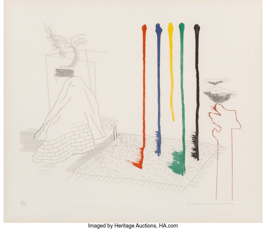 David Hockney - I Say They Are, pl. 16, from The Blue Guitar portfolio