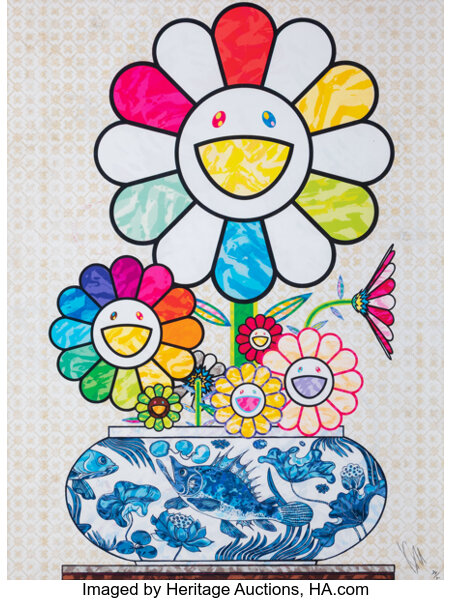 Takashi Murakami - Murakami Flowers in a Qinghua Vase