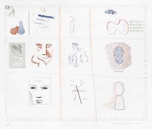 David Hockney - Franco-American Mail, Pl.5 from 'The Blue Guitar'