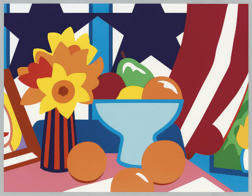 Tom Wesselmann - Still Life with red blowing Curtain