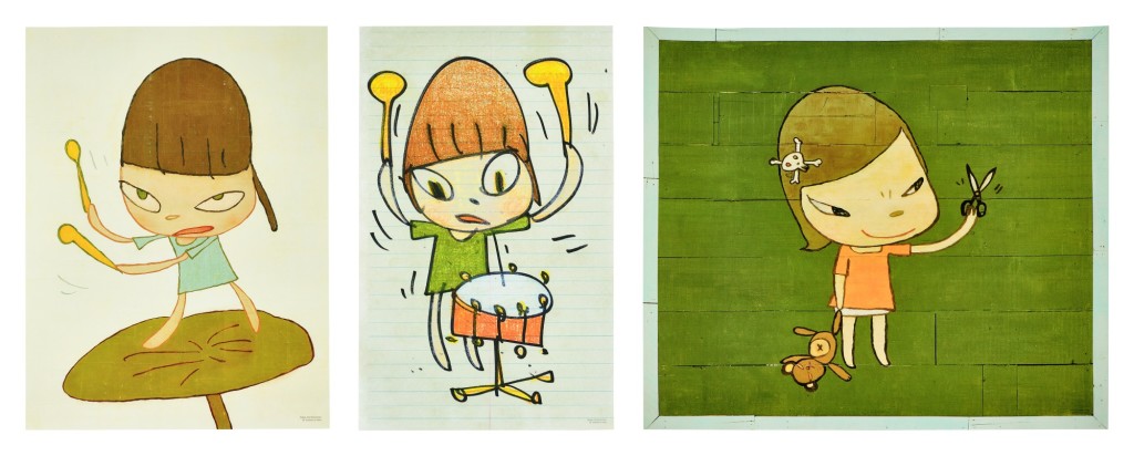 Yoshitomo Nara - Marching on Butterbur Leaf, Banging the Drum, Real One (Three Works)