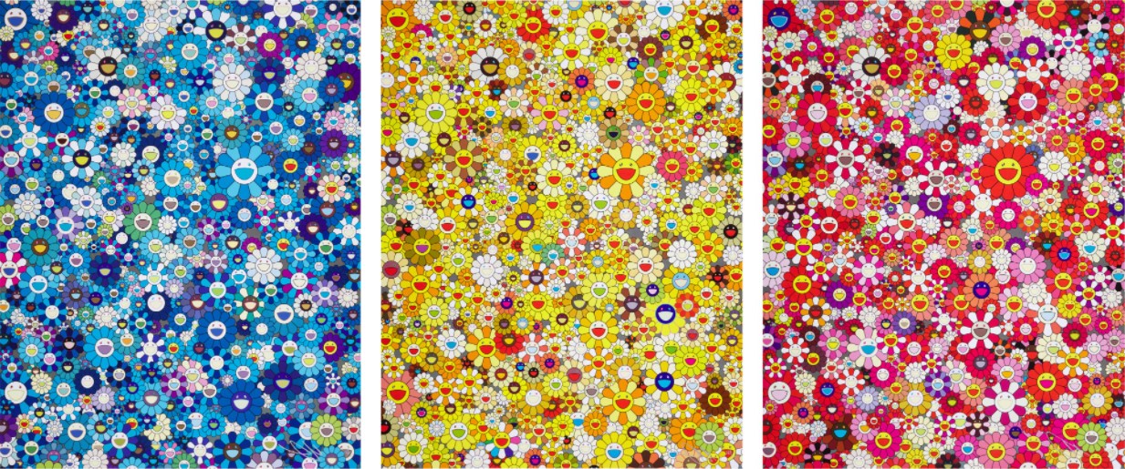 Takashi Murakami - An Homage to IKB, 1957 F; An Homage to IKB, 1957 E; and An Homage to Monoprint, 1960 E (Three Works)
