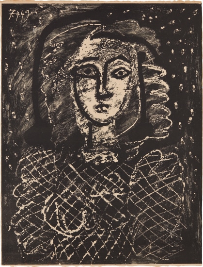 Pablo Picasso - Buste au fond étoilé (Bust with Star Spangled Background)