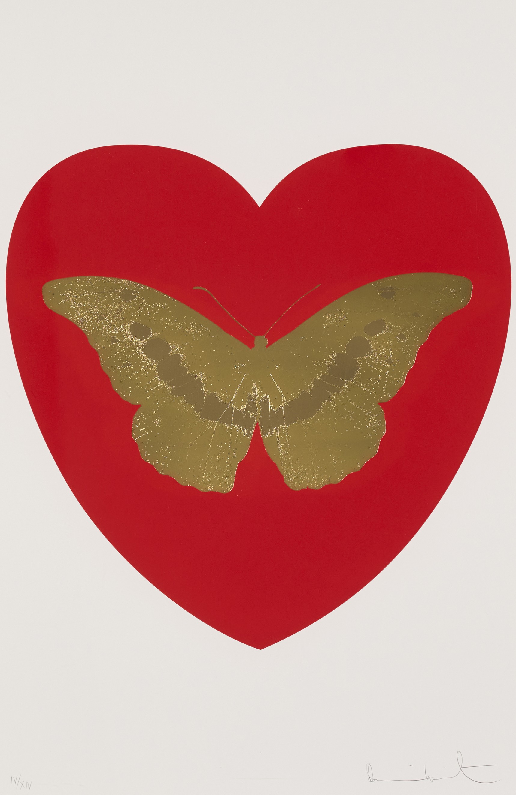 Damien Hirst - I Love You (Red/Oriental Gold/Cool Gold)