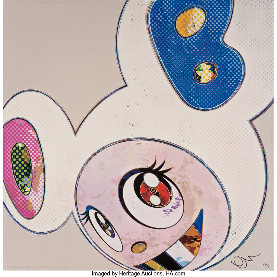Takashi Murakami - And Then X6 (White: The Superflat Method Pink and Blue Ears)