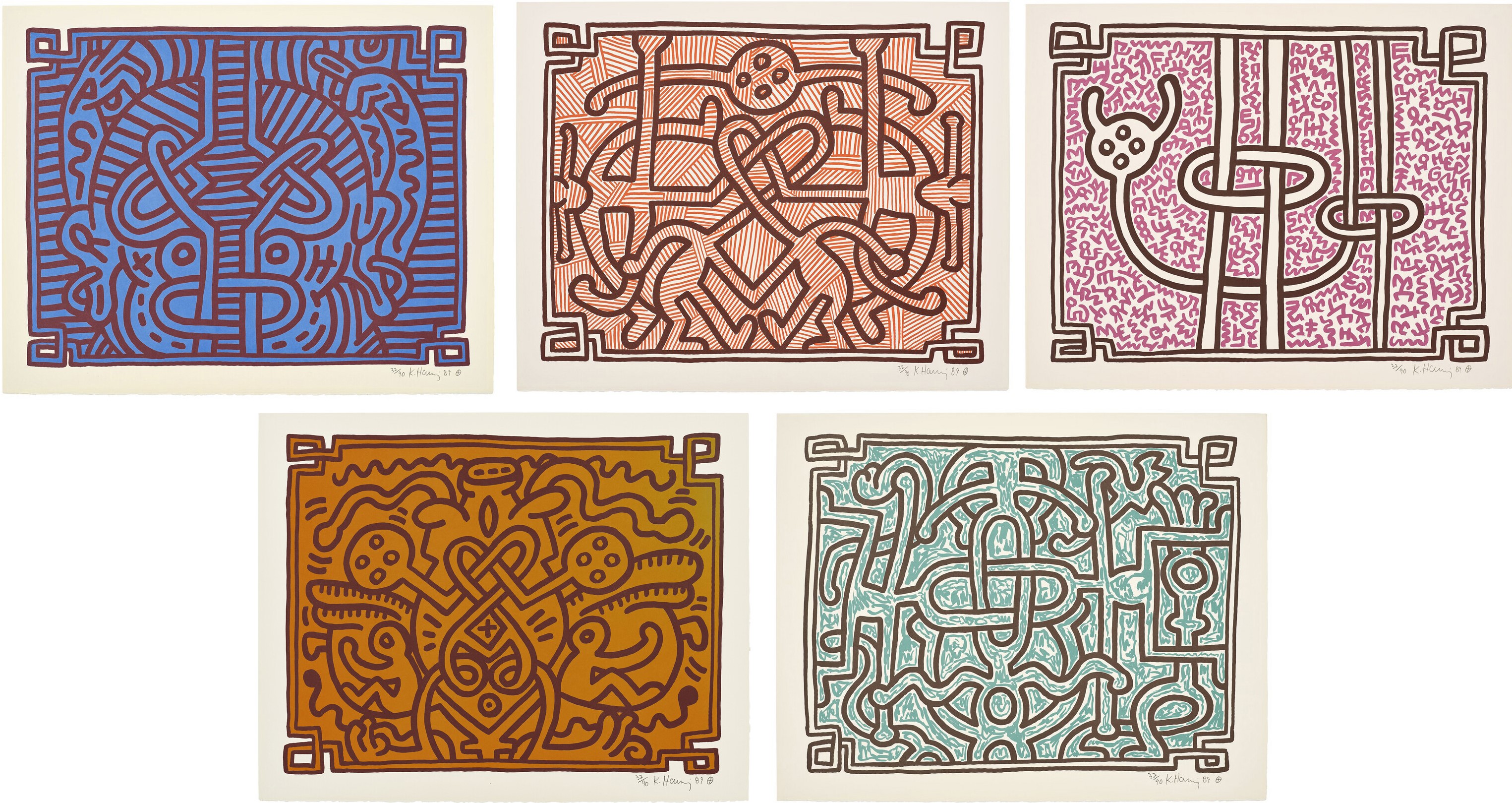 Keith Haring - Chocolate Buddha 1-5