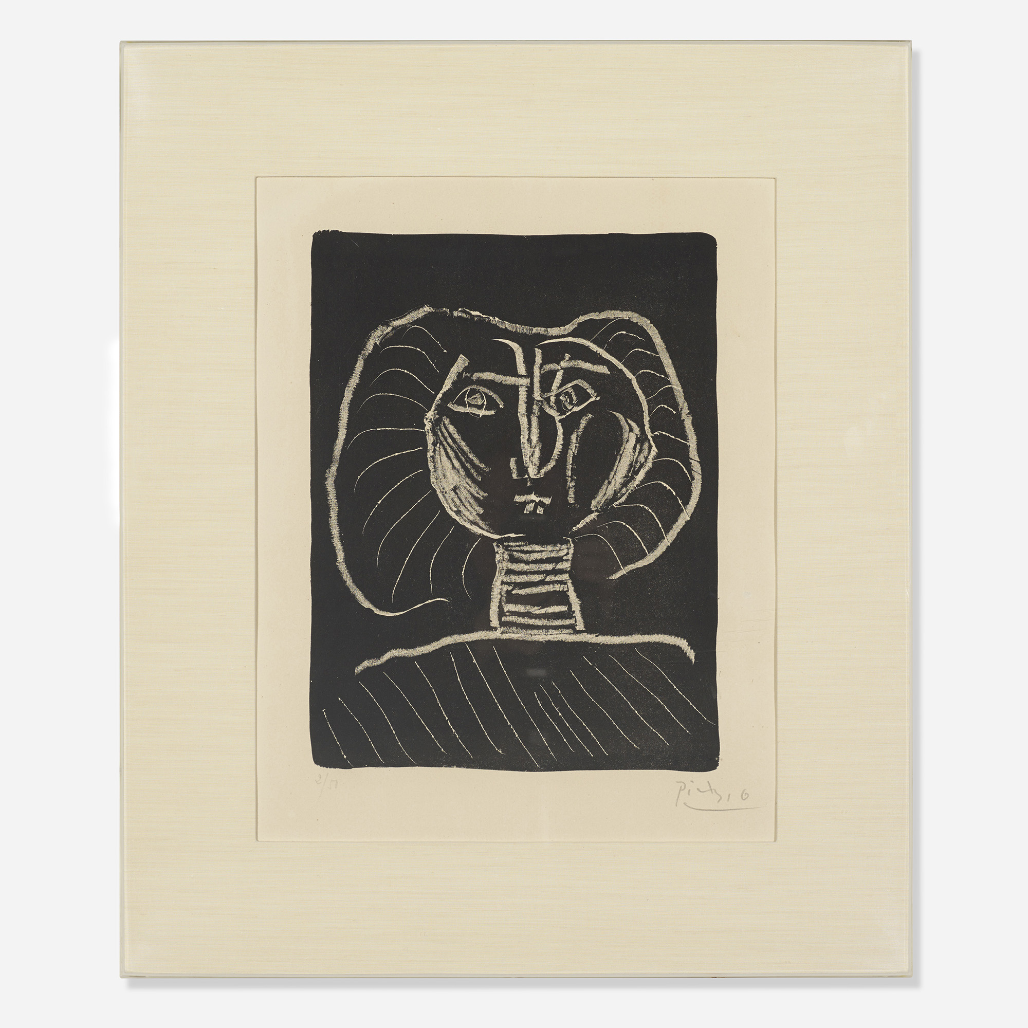 Pablo Picasso - Tête de Femme Fond Noir