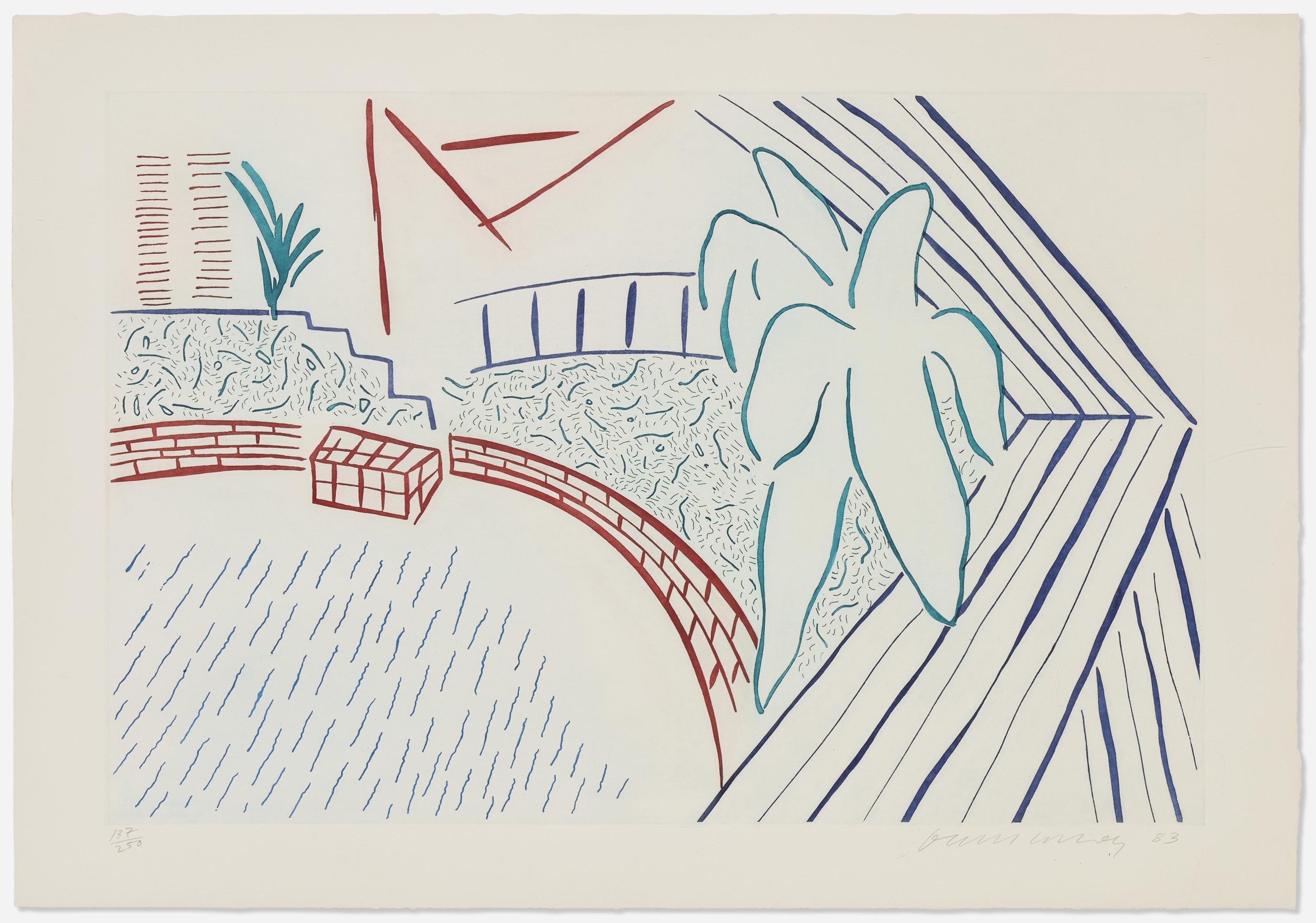 David Hockney - My Pool and Terrace (from the Eight by Eight to Celebrate the Temporary Contemporary portfolio)