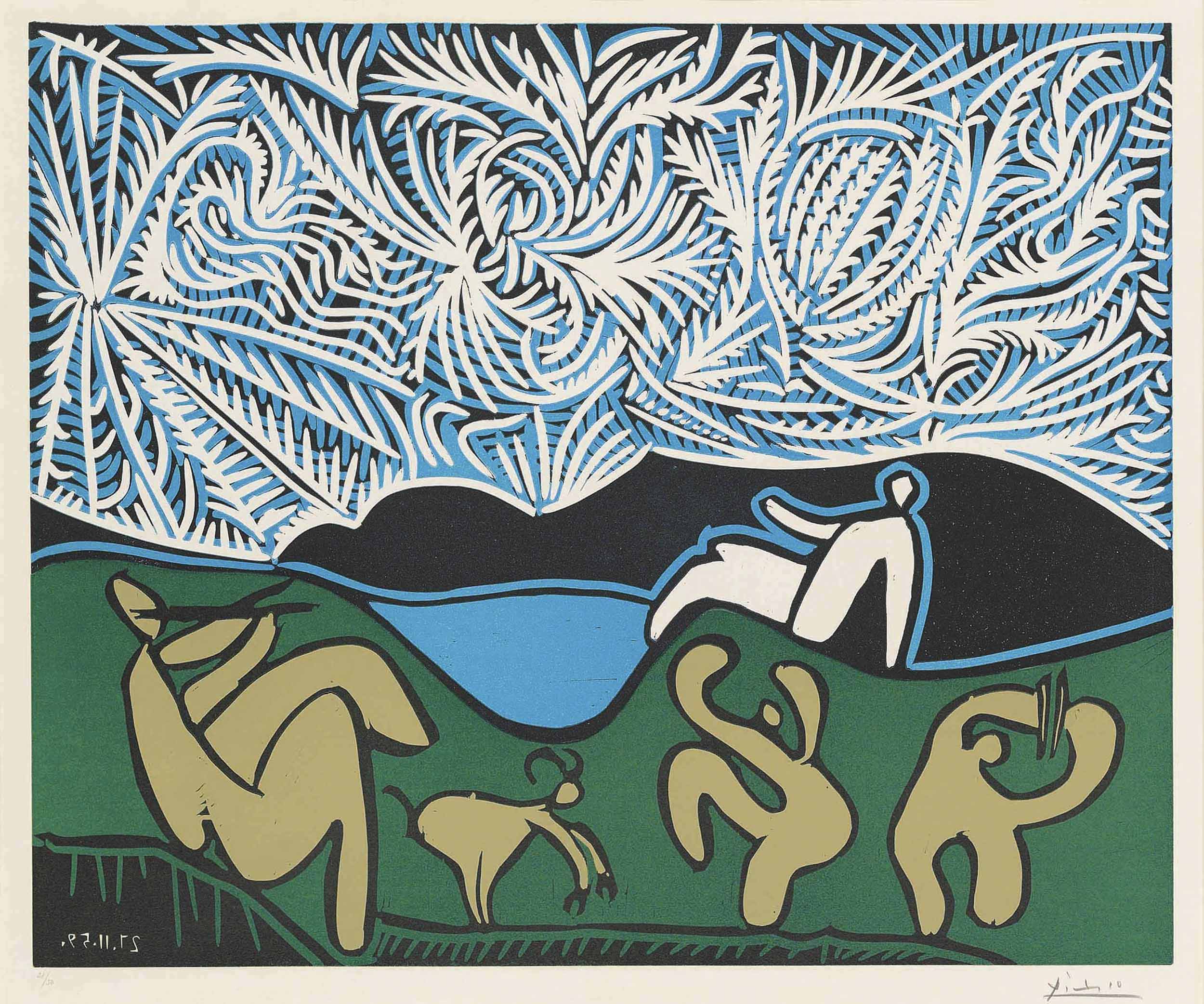 Pablo Picasso - Bacchanale avec chevreau et spectateur