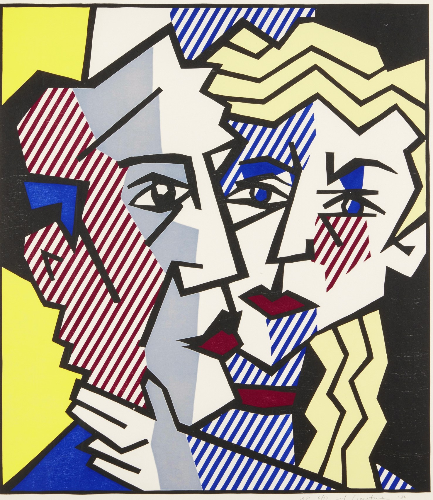 Roy Lichtenstein - The Couple, from the Expressionist Woodcut series