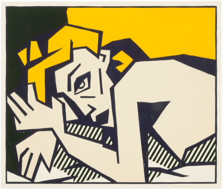 Roy Lichtenstein - Reclining Nude, from Expressionist Woodcut Series